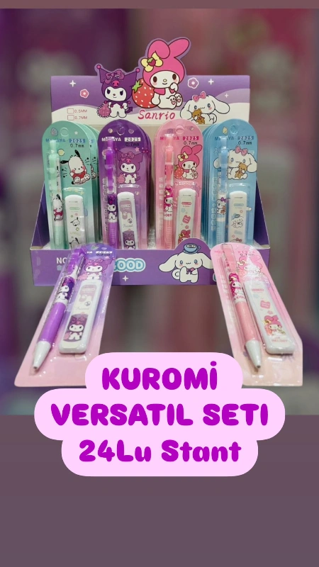 Kuromi Kalem Seti / Versatil + Uç / 24lü Stant